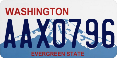 WA license plate AAX0796