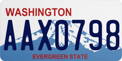 WA license plate AAX0798