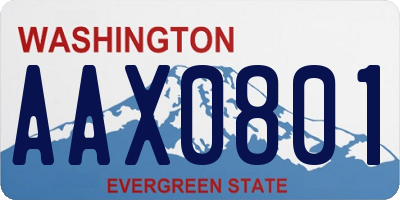 WA license plate AAX0801
