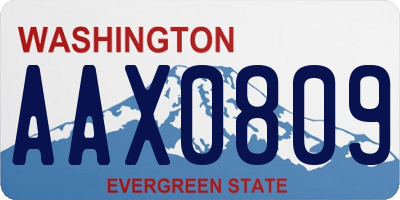 WA license plate AAX0809