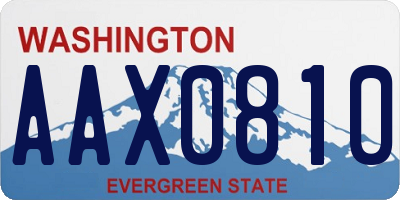 WA license plate AAX0810