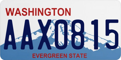 WA license plate AAX0815