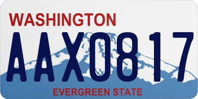 WA license plate AAX0817