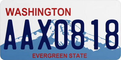 WA license plate AAX0818