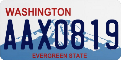 WA license plate AAX0819