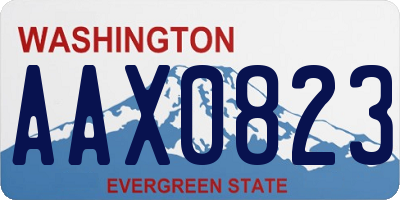 WA license plate AAX0823