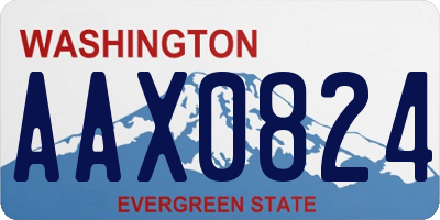 WA license plate AAX0824