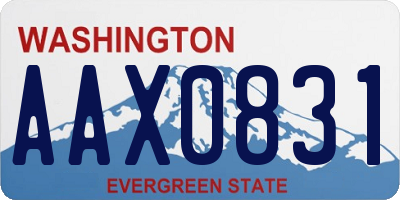 WA license plate AAX0831