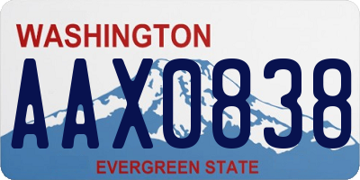 WA license plate AAX0838