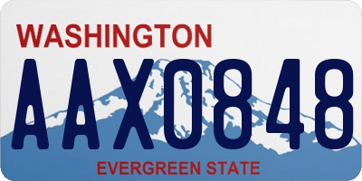 WA license plate AAX0848