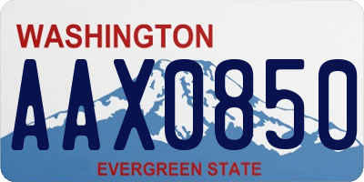WA license plate AAX0850