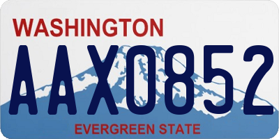 WA license plate AAX0852
