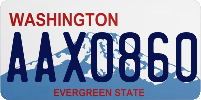 WA license plate AAX0860