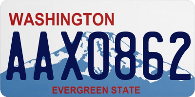WA license plate AAX0862