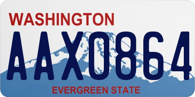 WA license plate AAX0864