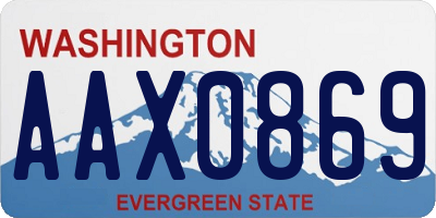 WA license plate AAX0869