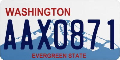WA license plate AAX0871