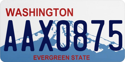 WA license plate AAX0875