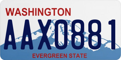WA license plate AAX0881