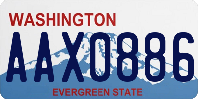 WA license plate AAX0886