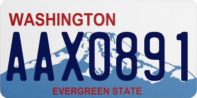 WA license plate AAX0891