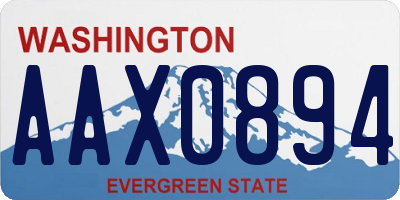WA license plate AAX0894