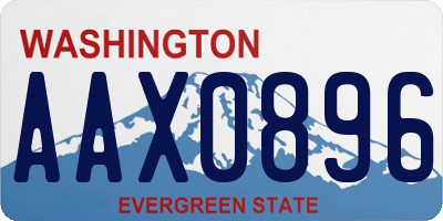 WA license plate AAX0896