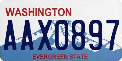 WA license plate AAX0897