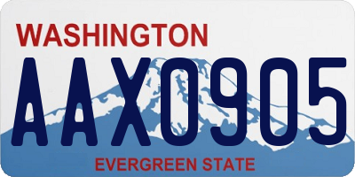 WA license plate AAX0905