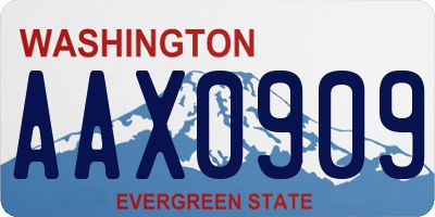 WA license plate AAX0909