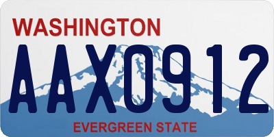 WA license plate AAX0912