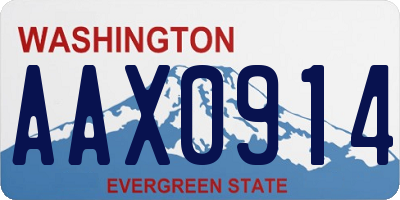 WA license plate AAX0914