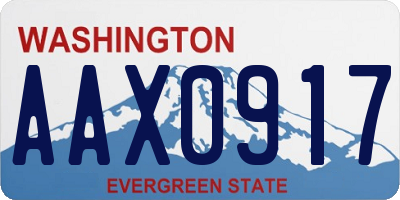 WA license plate AAX0917