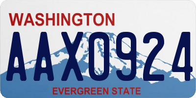 WA license plate AAX0924