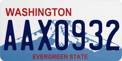 WA license plate AAX0932