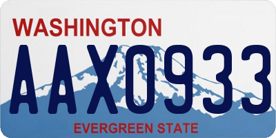 WA license plate AAX0933
