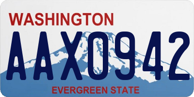 WA license plate AAX0942