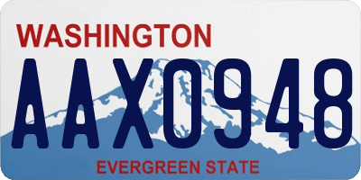 WA license plate AAX0948