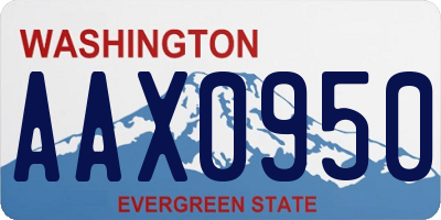 WA license plate AAX0950