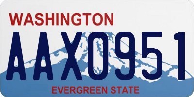 WA license plate AAX0951