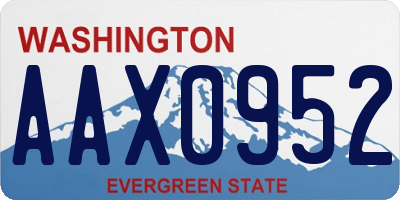 WA license plate AAX0952