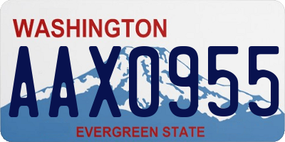 WA license plate AAX0955