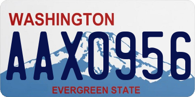 WA license plate AAX0956