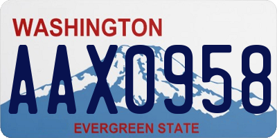 WA license plate AAX0958