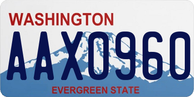 WA license plate AAX0960