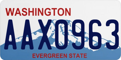 WA license plate AAX0963