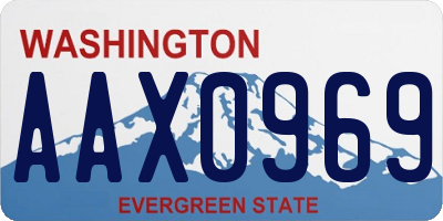 WA license plate AAX0969