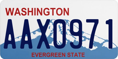 WA license plate AAX0971