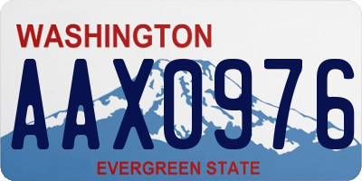 WA license plate AAX0976