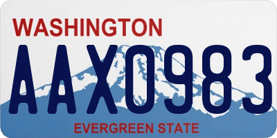 WA license plate AAX0983